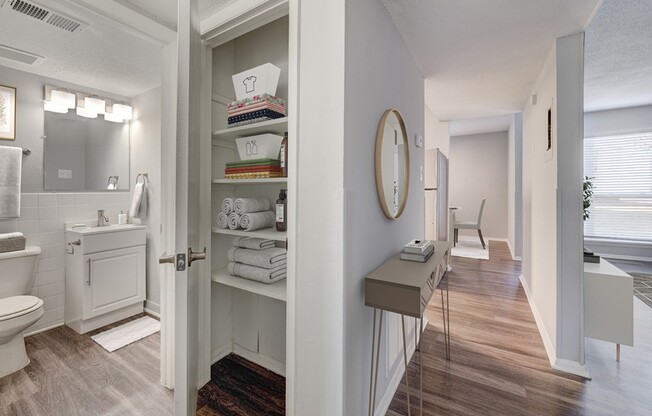 Step into the modern elegance of Crossings @ 501 Apartments. Thoughtfully designed interiors provide both style and functionality, with ample storage and sleek finishes throughout. Explore your new home today and see what awaits!