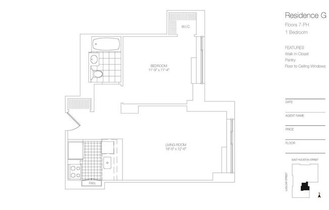 1 bed, 1 bath, 12,447 sqft, $5,300, Unit 11G