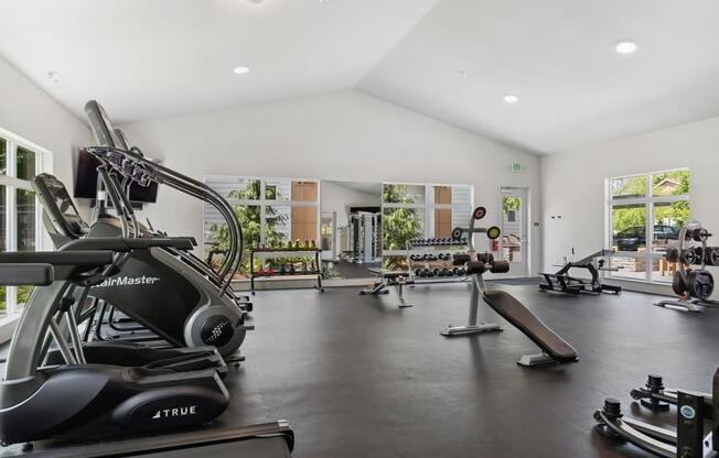 Spacious fitness center at Hearth