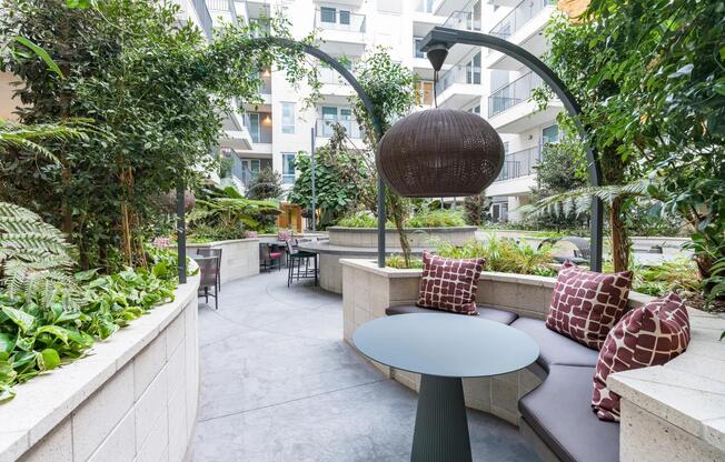 Elevate your outdoor experience with chic seating and modern lighting.
