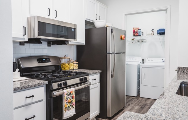 Renovated kitchen with energy-efficient stainless-steel appliances