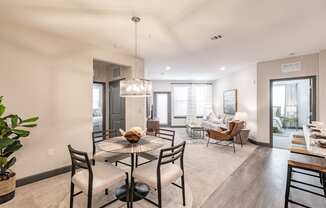 Wood style flooring and open floor plans at Harrison Apartments, Sarasota