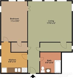 1 bed, 1 bath, 664 sqft, $2,175