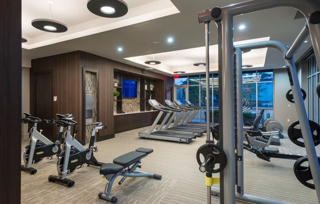 Strength Training Equipment in Fitness Center at Windsor at West University, Houston, TX