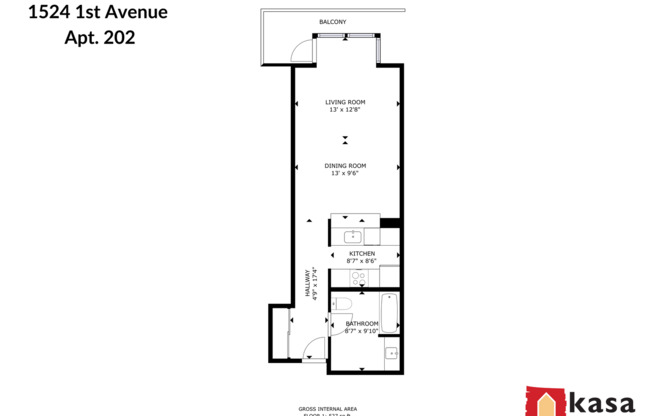 Studio, 1 bath, 400 sqft, $1,795, Unit 202