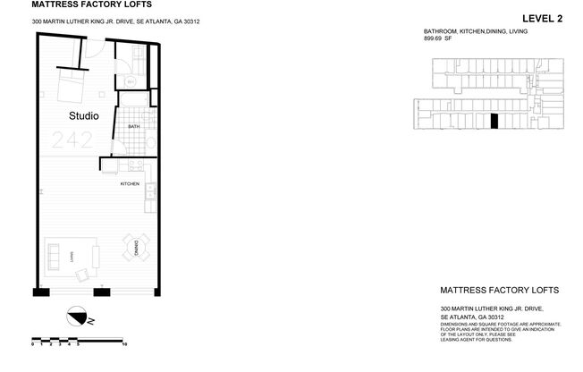 Studio, 1 bath, 899 sqft, $1,695, Unit 242