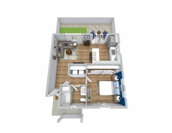 1 bed, 1 bath, 637 sqft, $1,281