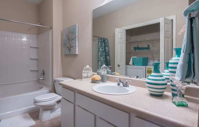 Model Bathroom at Island Park Apartments in Shreveport, Louisiana, LA