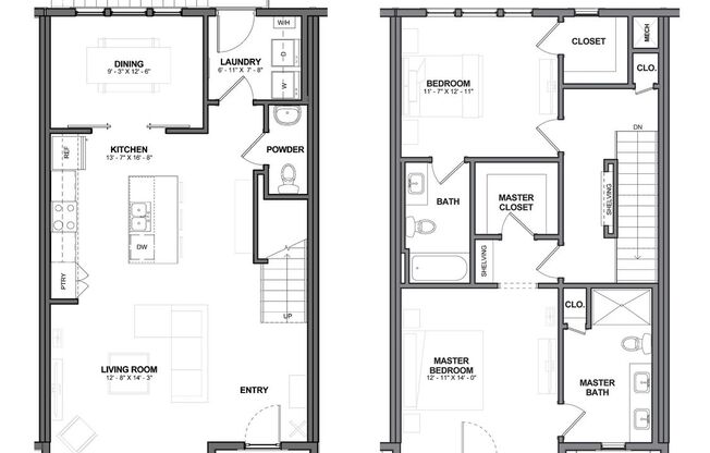 2 beds, 2.5 baths, 1,620 sqft, $3,000