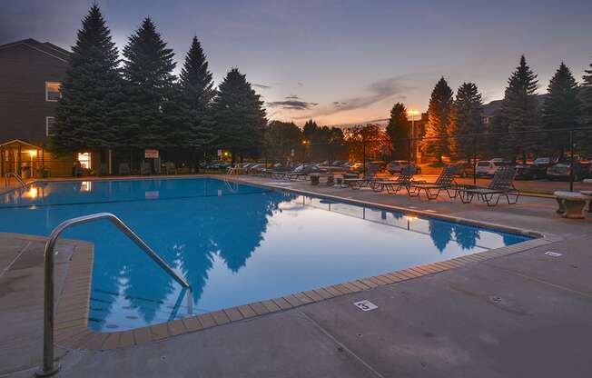 Outdoor Pool at Dusk