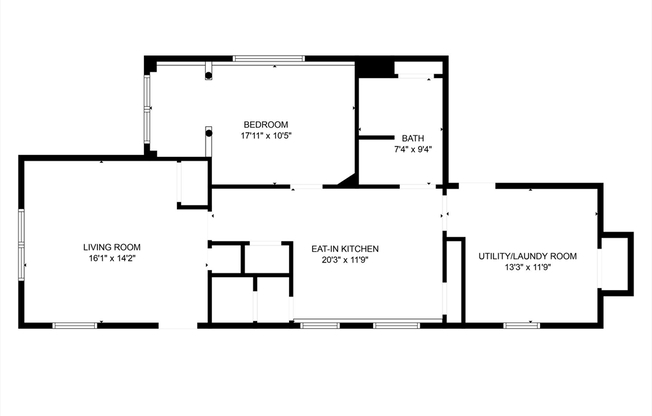 1 bed, 1 bath, 1,054 sqft, $1,800, Unit 1