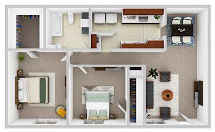 2 beds, 1 bath, 960 sqft, $1,069