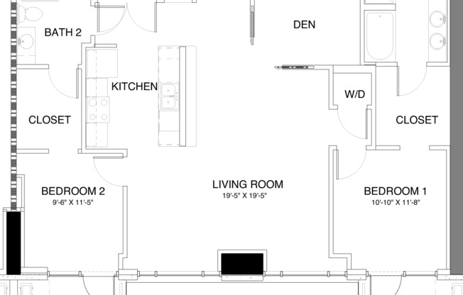 2 beds, 2 baths, 1,337 sqft, $2,610, Unit 207