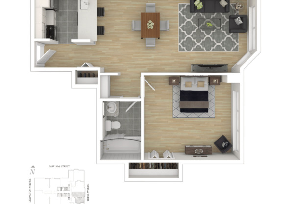 1 bed, 1 bath, $4,999, Unit 12C