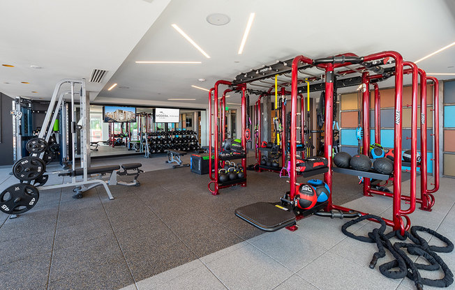 Club-quality fitness studio with the latest in cardio and strength equipment