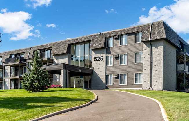 A modern building with the number 525 on it.