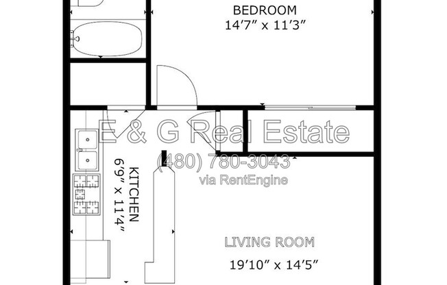 1 bed, 1 bath, 500 sqft, $1,095, Unit 2