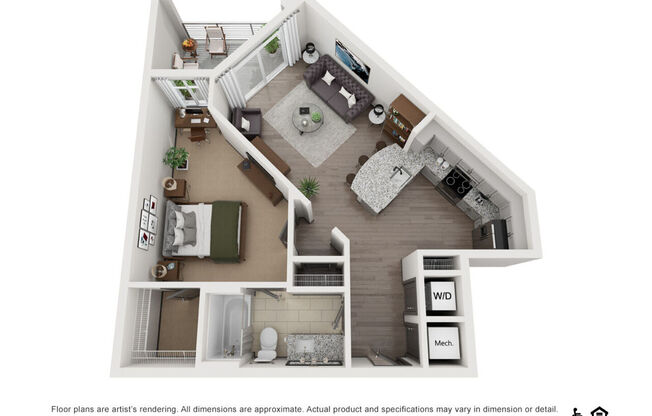 1 bed, 1 bath, 710 sqft, $1,575