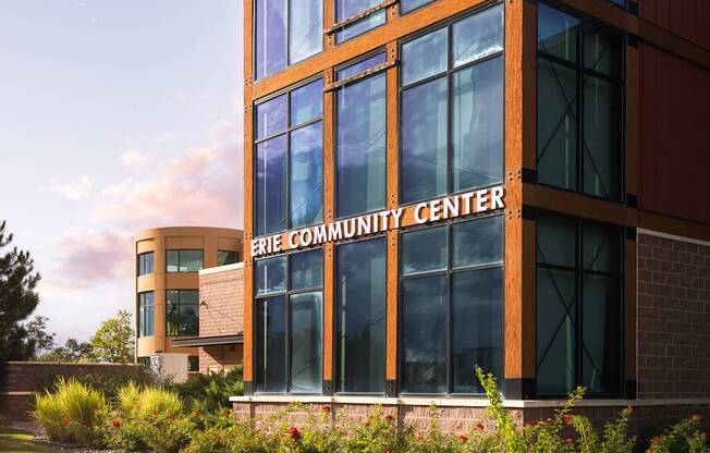 A building with the words