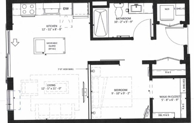 1 bed, 1 bath, 620 sqft, $1,995, Unit 319