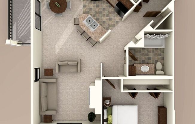 1 bed, 1 bath, 798 sqft, $1,495, Unit 1070 - 101