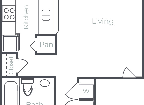 1 bed, 1 bath, 700 sqft, $974