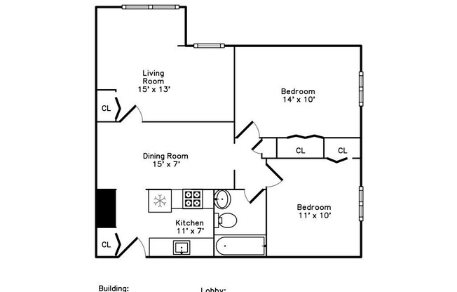 2 beds, 1 bath, 703 sqft, $3,000, Unit 4A