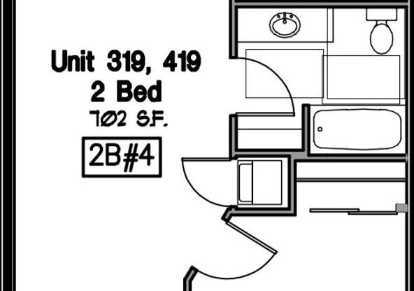 2 beds, 1 bath, 645 sqft, $1,880, Unit 319