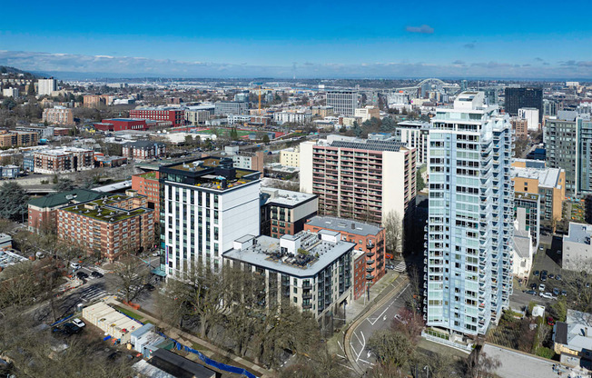 a view of the city from the roof of a building at Clay & Tiffany, Portland, OR