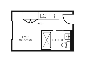 Studio, 1 bath, 219 sqft, $1,352