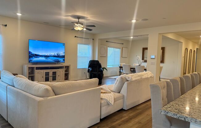 Beautiful single-story home built in 2023 featuring 4 bedrooms, 3 bathrooms, and approximately 2,800 square feet of living space
