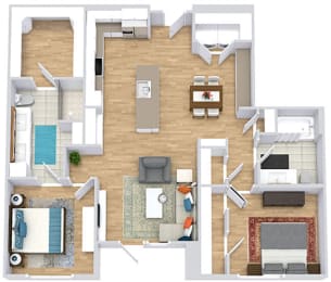 2 beds, 2 baths, 1,178 sqft, $2,449