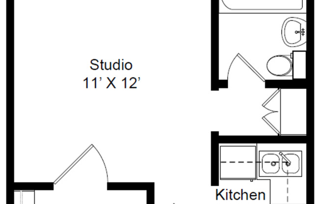 Studio, 1 bath, 300 sqft, $1,375, Unit 530-514