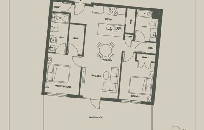 2 beds, 2 baths, 932 sqft, $4,800, Unit 204