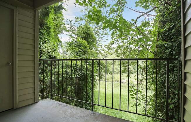 Private balcony with view of greenbelt