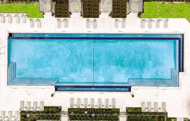 aerial view of the swimming pool at Villages 3Eighty apartments