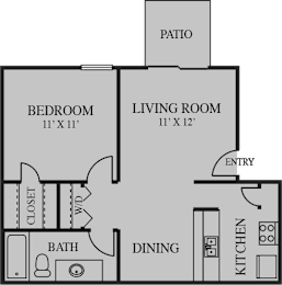 1 bed, 1 bath, 600 sqft, $1,110