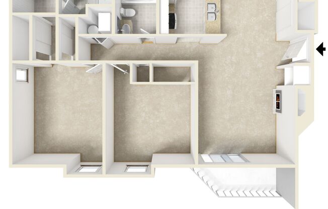 2 beds, 2 baths, 870 sqft, $1,735, Unit 10-112