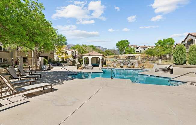 the swimming pool at the preserve at ballantyne commons apartments