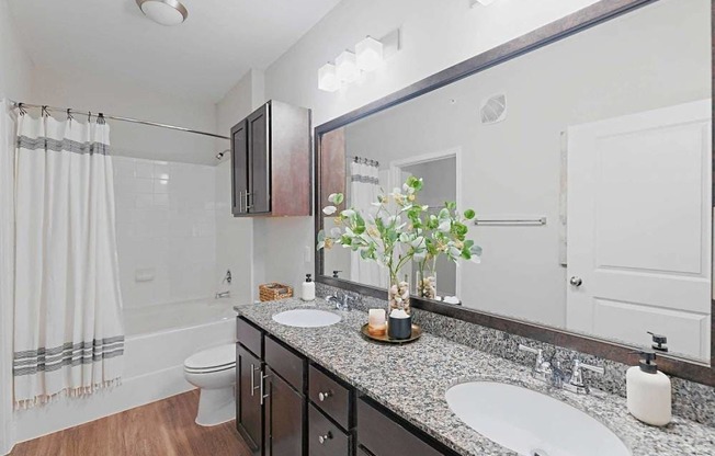 A bathroom with a white sink and a mirror.