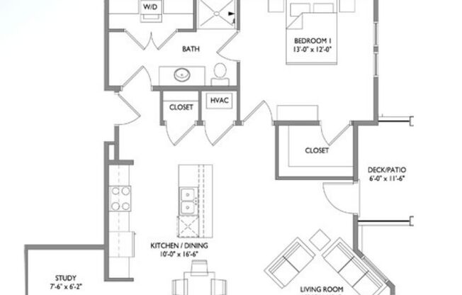 1 bed, 1 bath, 770 sqft, $1,850, Unit 180-214