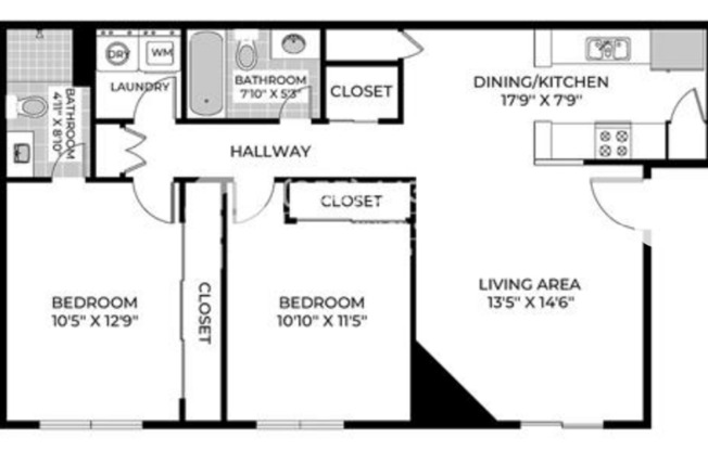 2 beds, 2 baths, $1,695, Unit # #A 207
