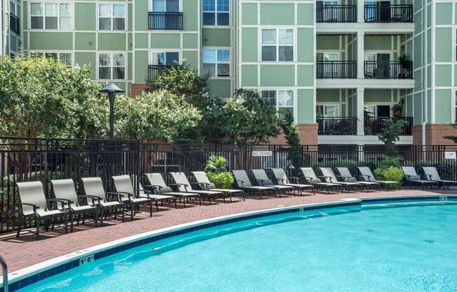 Extensive Resort Inspired Pool Deck at 800 Carlyle, Alexandria, Virginia