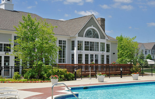 Pool Views from Clubhouse at Westlake Apartments, Michigan