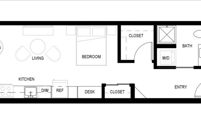 Studio, 1 bath, 509 sqft, $2,075