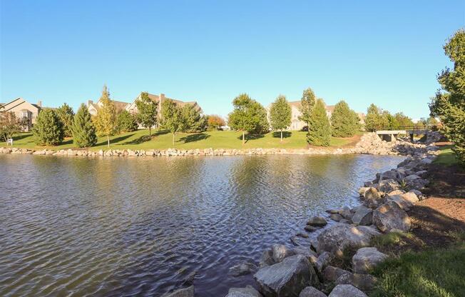 reflection pond at Stone Ridge Estates in Lincoln Nebraska