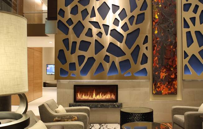 The Maxwell Lobby Fireplace at The Maxwell Apartments, Arlington, Virginia