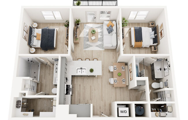 2 beds, 2 baths, 972 sqft, $2,085