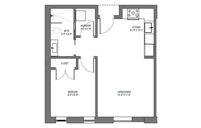 1 bed, 1 bath, 539 sqft, $2,300, Unit 317