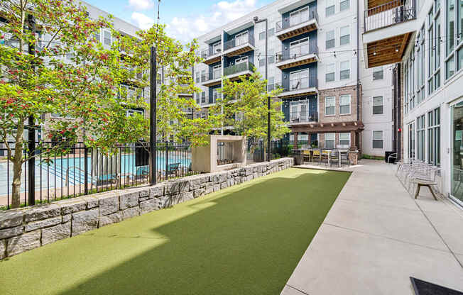 Turf in Courtyard at Glenwood at Grant Park Apartments in Atlanta, Georgia